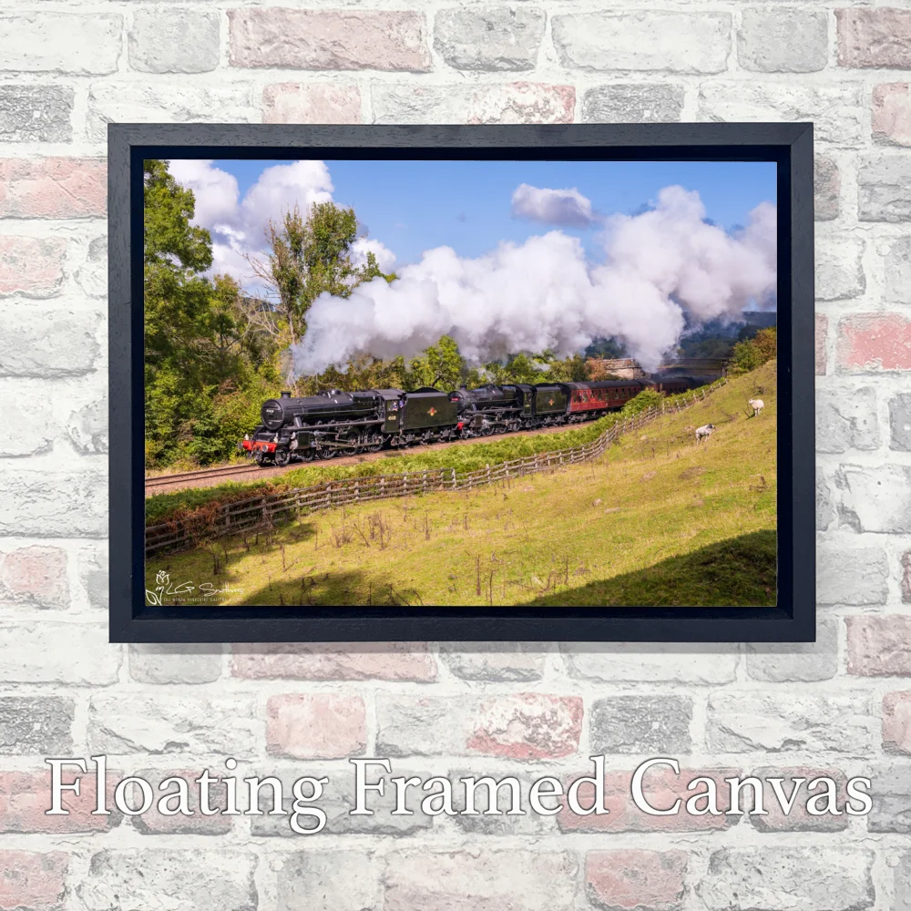 Black 5 No. 5428 Eric Treacy and Black 5 No. 44806 On The NYMR 3 Black 5 No. 5428 Eric Treacy and Black 5 No. 44806 On The NYMR - Landscape-Float-Frame-Canvas