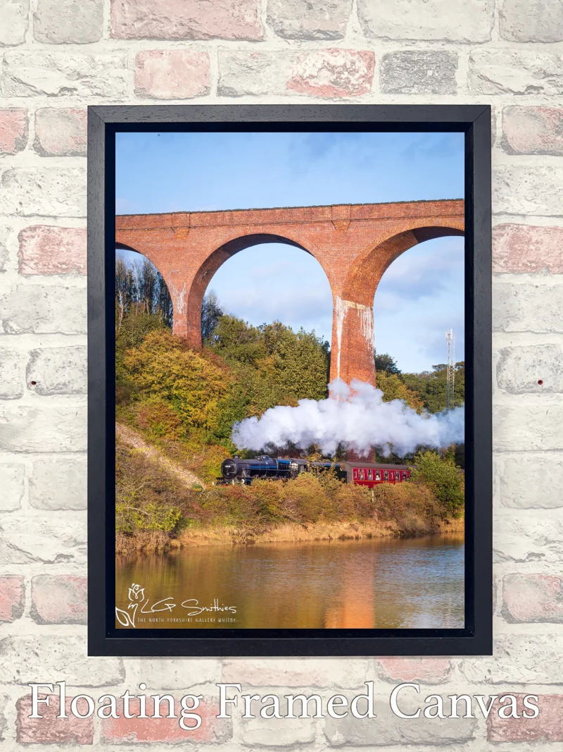 Black 5 No. 5428 Eric Treacy Leaving Whitby 7 Black 5 No. 5428 Eric Treacy Leaving Whitby - Float-Frame-Canvas-Portrait