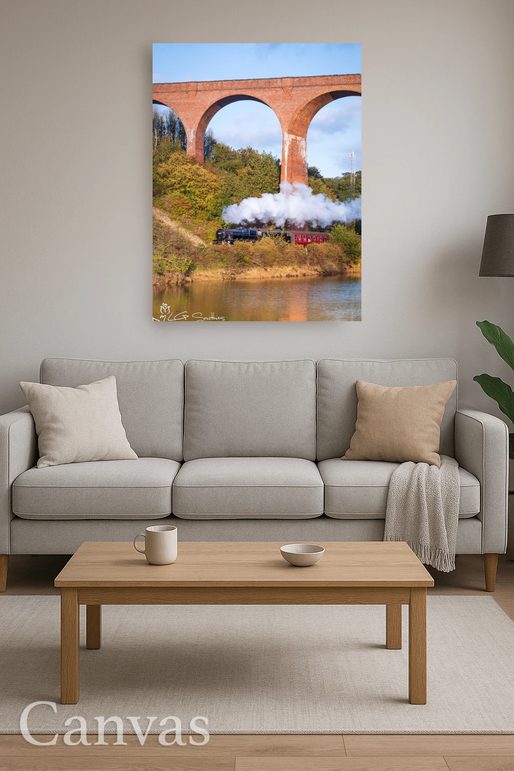 Black 5 No. 5428 Eric Treacy Leaving Whitby 8 Black 5 No. 5428 Eric Treacy Leaving Whitby - Wall-art-for-living-room-portrait