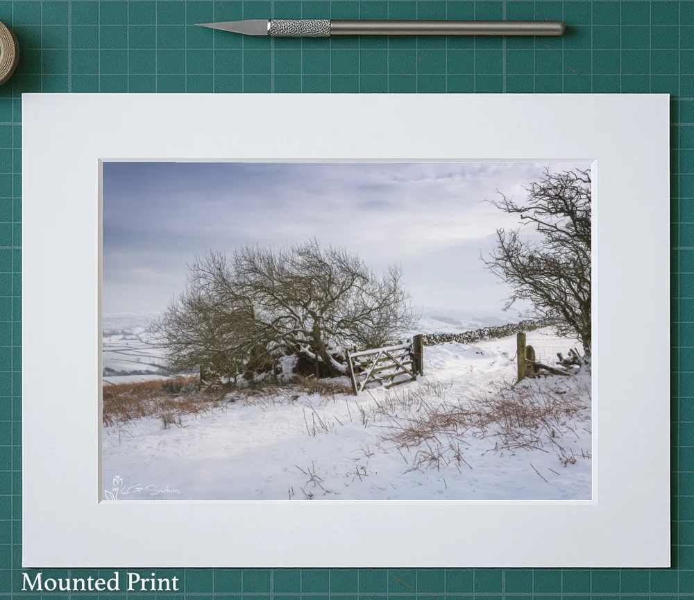 Blakey Ridge In The Snow 2 Blakey Ridge In The Snow - Landscape-Mounted-Print