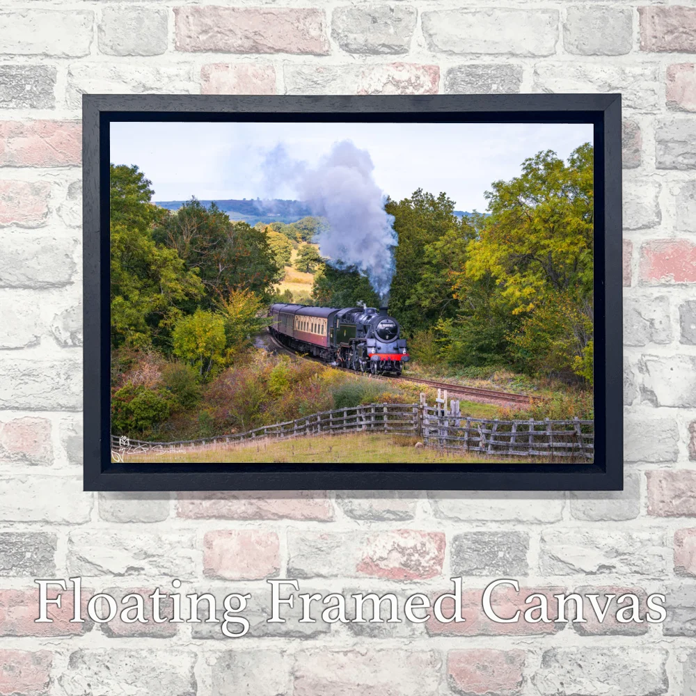 BR Standard 4 Tank No. 80136 During the NYMR 2025 Steam Gala 3 BR Standard 4 Tank No. 80136 During the NYMR 2025 Steam Gala - Landscape-Float-Frame-Canvas
