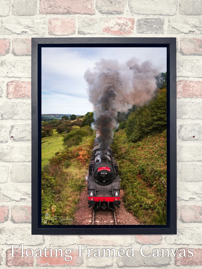 BR Standard 4 Tank On The North York Moors Railway 7 BR Standard 4 Tank On The North York Moors Railway - Float-Frame-Canvas-Portrait