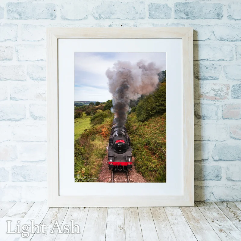BR Standard 4 Tank On The North York Moors Railway 2 BR Standard 4 Tank On The North York Moors Railway - Light-Ash-Portrait-Frame