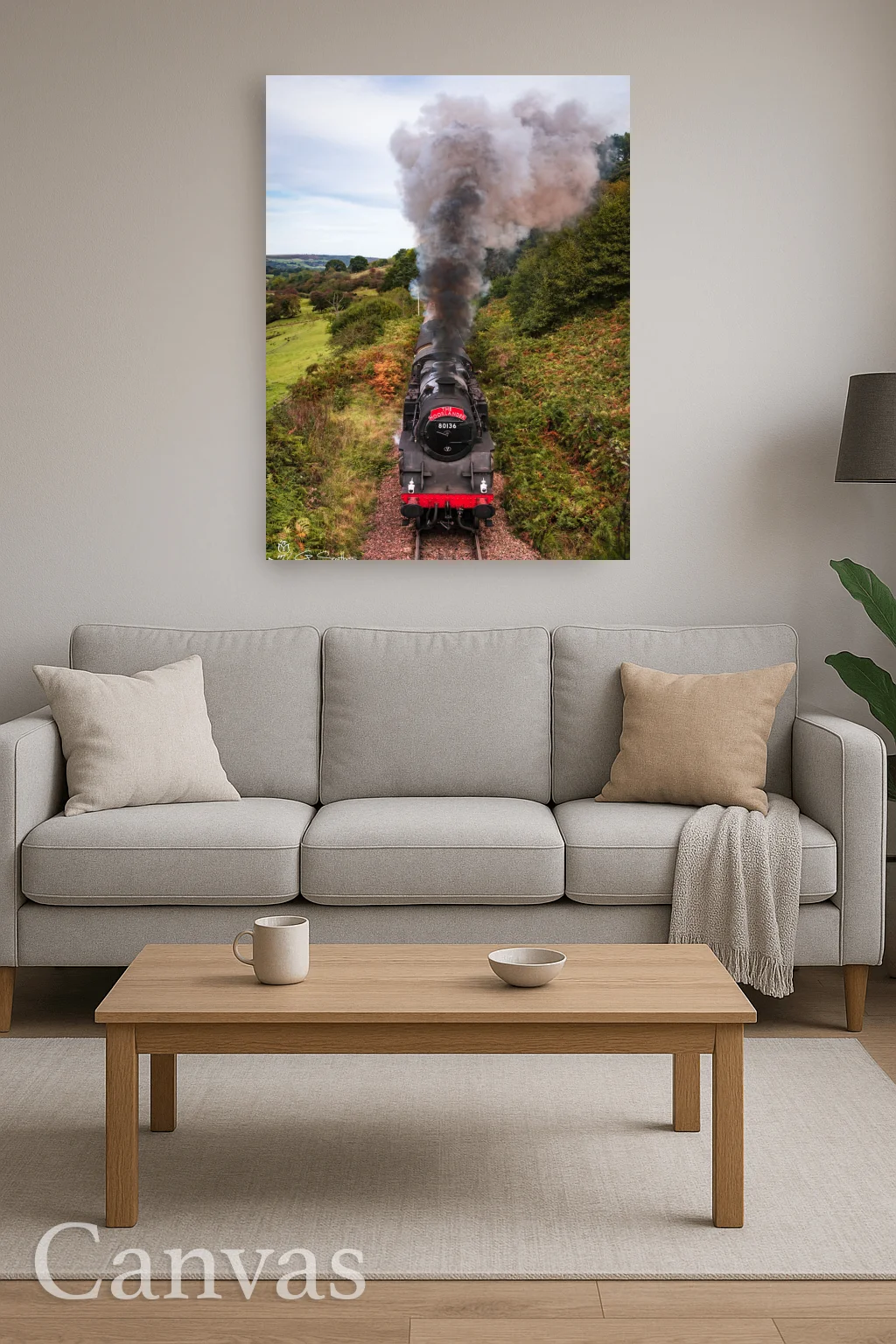 BR Standard 4 Tank On The North York Moors Railway 8 BR Standard 4 Tank On The North York Moors Railway - Wall-art-for-living-room-portrait