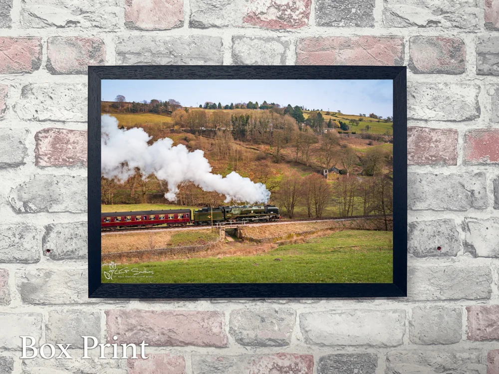 Braunton Steam Engine On Its Way To Oxenhope Station 4 Braunton Steam Engine On Its Way To Oxenhope Station - Landscape-Box-Print