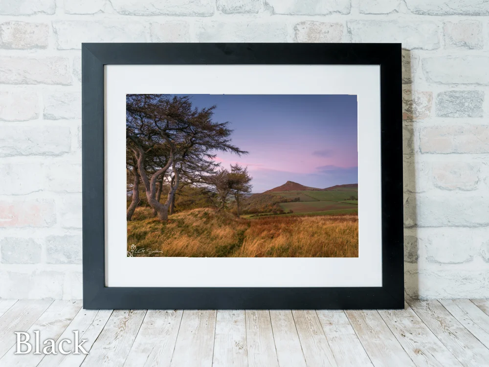 Breezy Cliff Ridge Roseberry Topping 6 Breezy Cliff Ridge Roseberry Topping - Black-Landscape-Frame