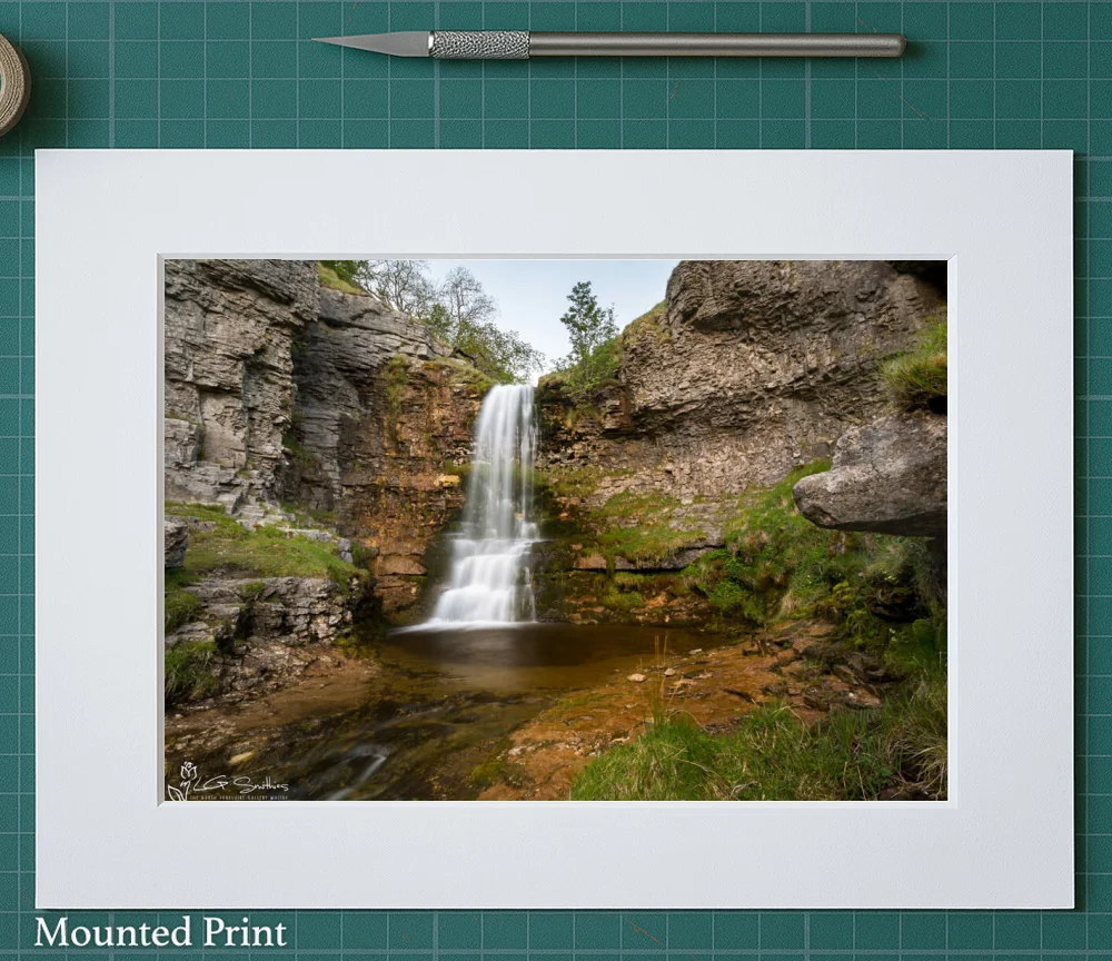 Buckden Waterfall 2 Buckden Waterfall - Landscape-Mounted-Print