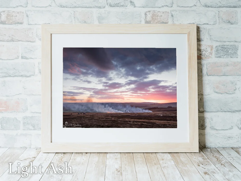 Burning Heather In The Esk Valley 5 Burning Heather In The Esk Valley - Light-Ash-Landscape-Frame