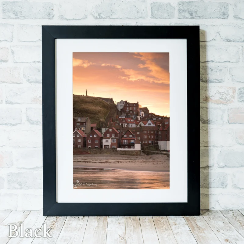 Caedmon's Cross Over Tate Hill Whitby 4 Caedmon's Cross Over Tate Hill Whitby - Black-Portrait-Frame