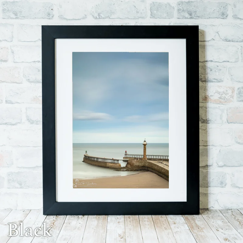 Calm Waters At Whitby Beach 3 Calm Waters At Whitby Beach - Black-Portrait-Frame