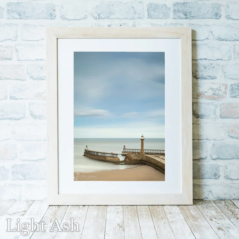 Calm Waters At Whitby Beach 2 Calm Waters At Whitby Beach - Light-Ash-Portrait-Frame