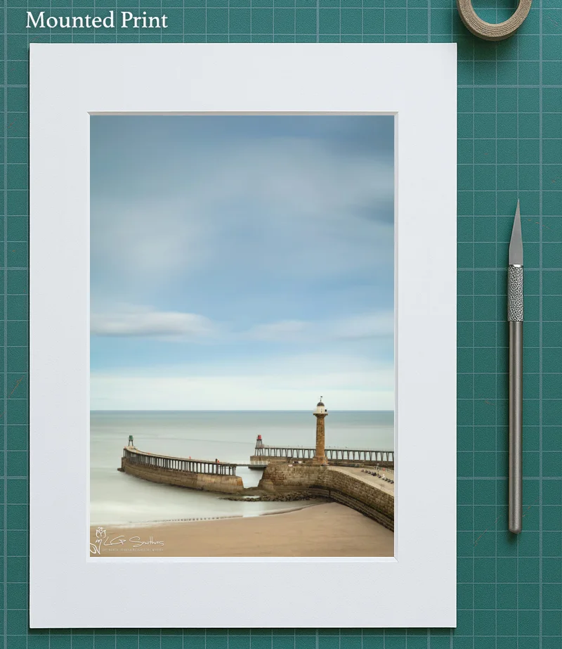 Calm Waters At Whitby Beach 5 Calm Waters At Whitby Beach - Mounted-Print-Portrait