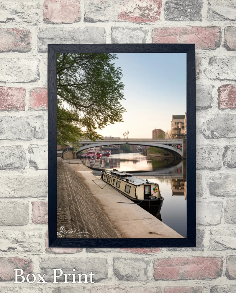 Canal Boat On The Ouse York 6 Canal Boat On The Ouse York - Box-Print-Portrait
