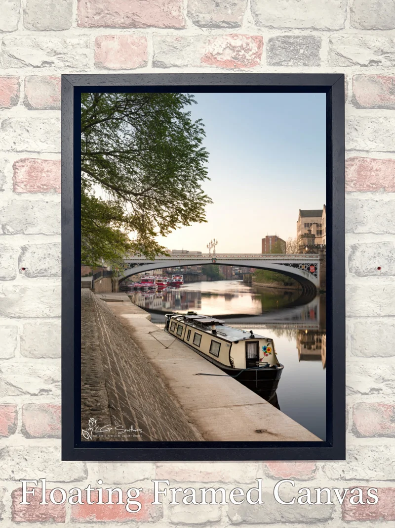 Canal Boat On The Ouse York 7 Canal Boat On The Ouse York - Float-Frame-Canvas-Portrait