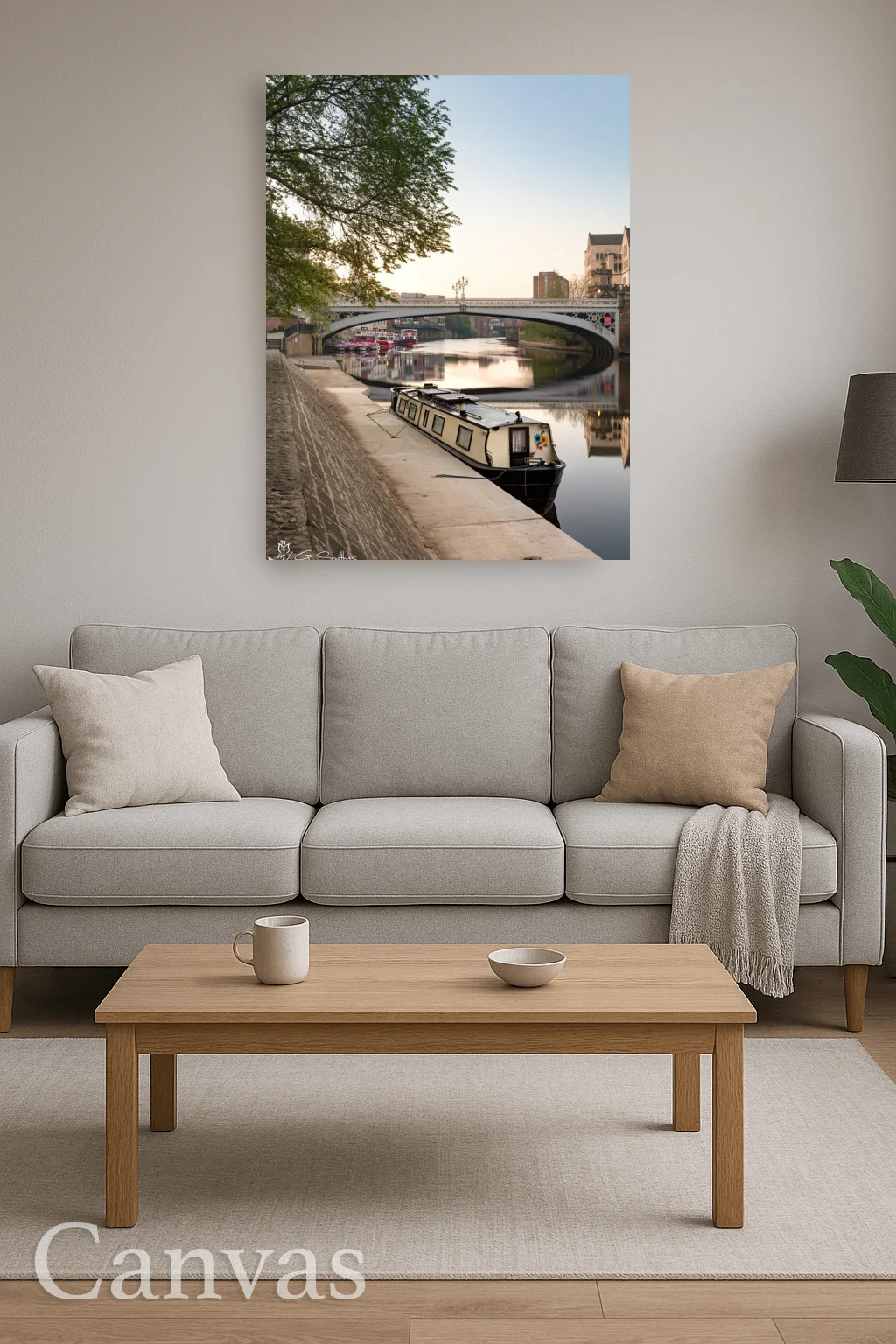 Canal Boat On The Ouse York 8 Canal Boat On The Ouse York - Wall-art-for-living-room-portrait