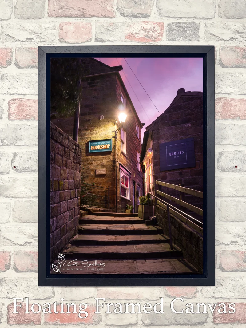 Chapel Street Sunrise Robin Hoods Bay 7 Chapel Street Sunrise Robin Hoods Bay - Float-Frame-Canvas-Portrait