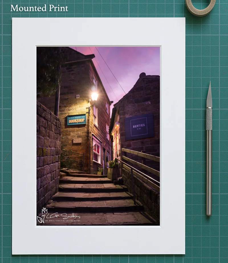 Chapel Street Sunrise Robin Hoods Bay 5 Chapel Street Sunrise Robin Hoods Bay - Mounted-Print-Portrait