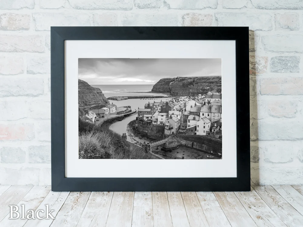 Chilly Morning at Staithes 6 Chilly Morning at Staithes - Black-Landscape-Frame