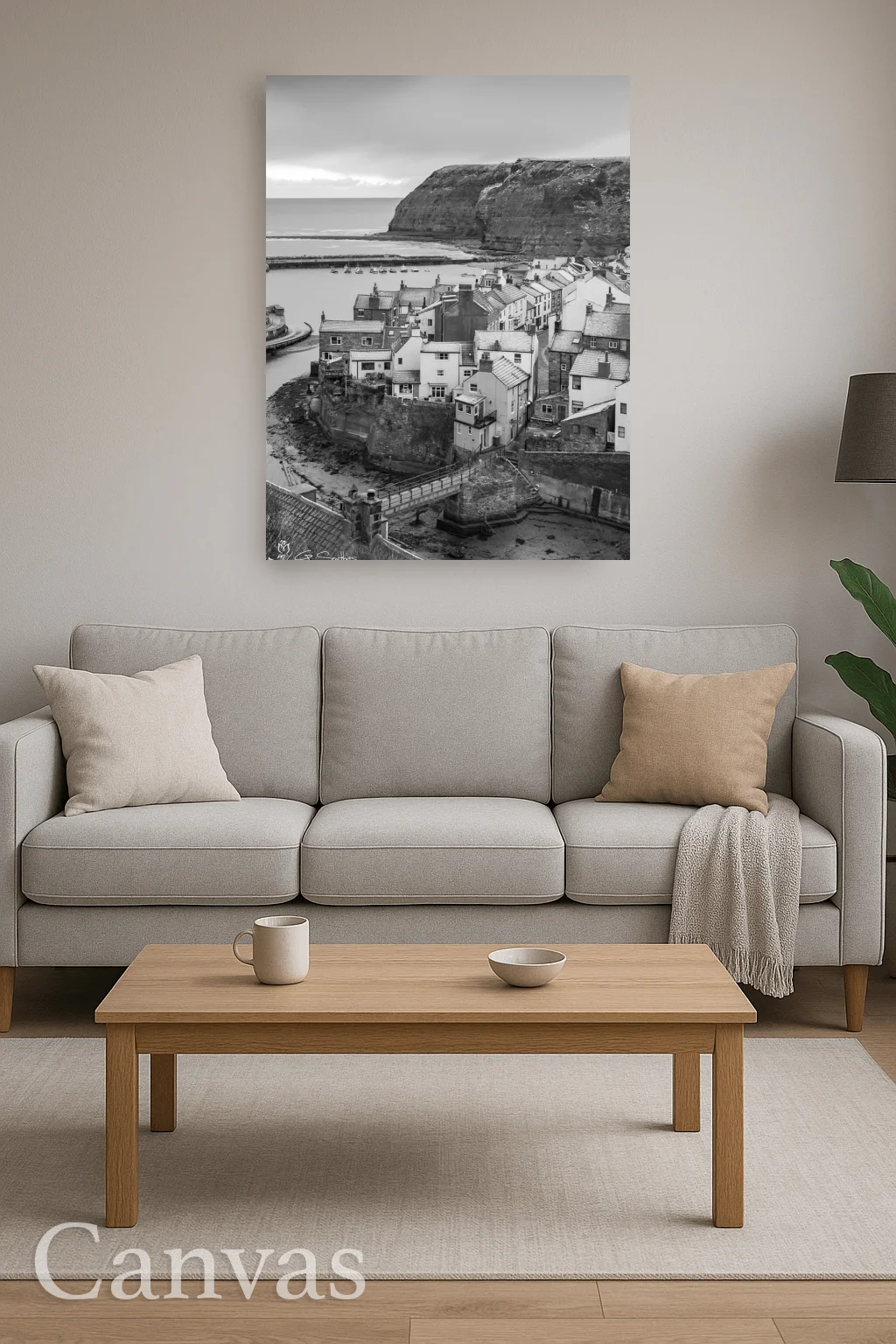 Chilly Morning At Staithes Portrait 8 Chilly Morning At Staithes Portrait - Wall-art-for-living-room-portrait