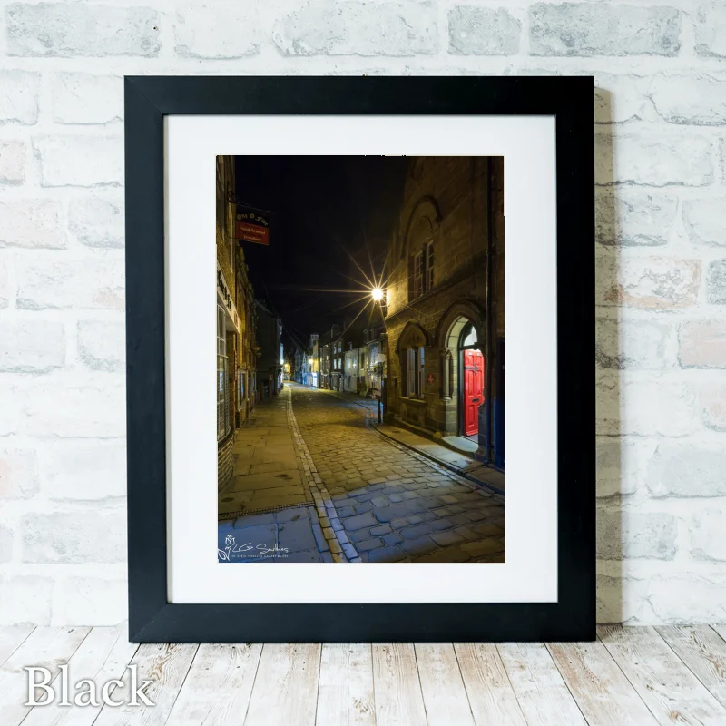 Church St And Old Market Whitby 3 Church St And Old Market Whitby - Black-Portrait-Frame