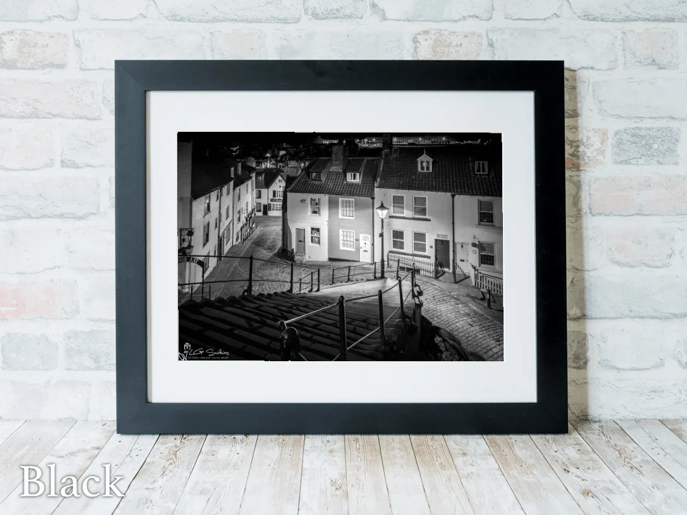 Church St and The 199 Steps Whitby 6 Church St and The 199 Steps Whitby - Black-Landscape-Frame