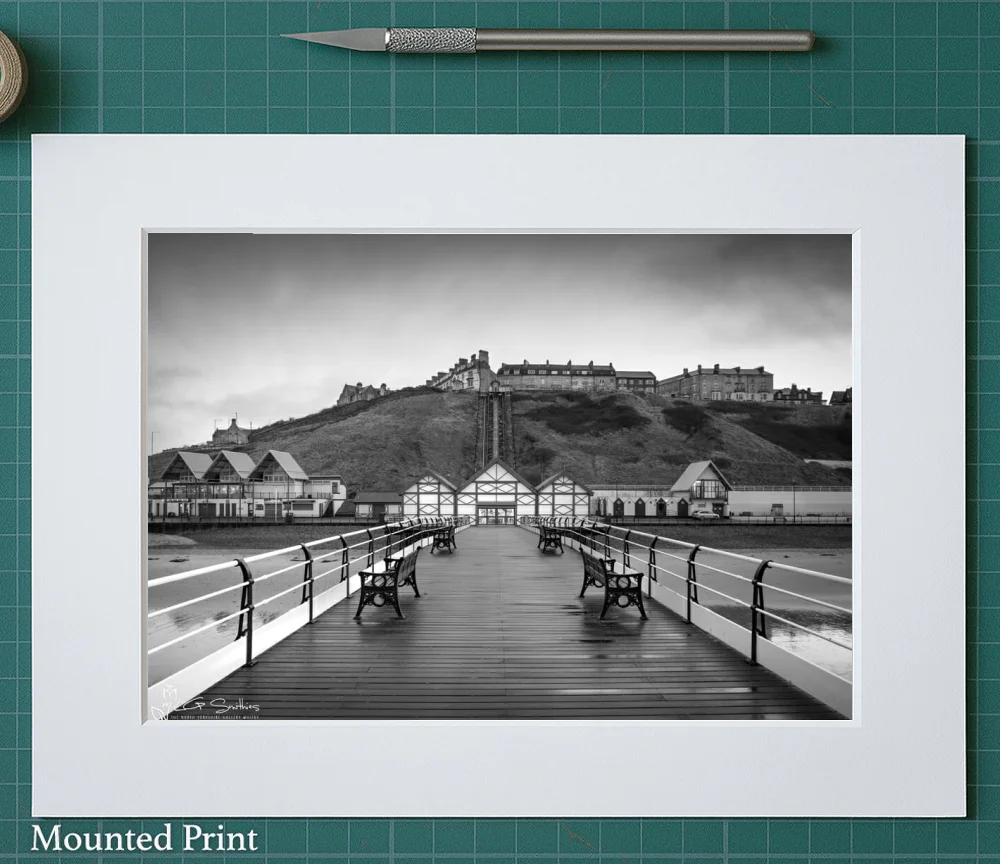 Classic Saltburn Black and White 2 Classic Saltburn Black and White - Landscape-Mounted-Print