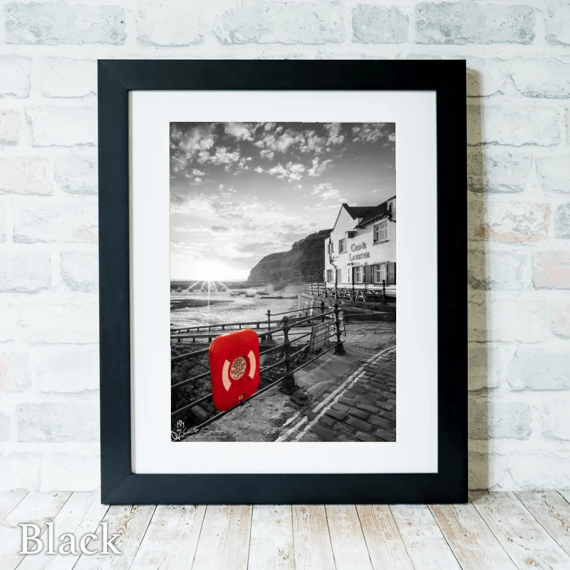 Cod and Lobster Colour Splash Portrait 3 Cod and Lobster Colour Splash Portrait - Black-Portrait-Frame