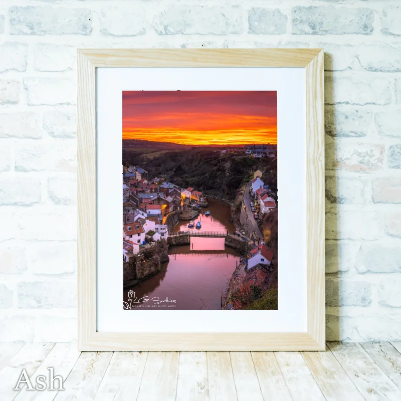 Cowbar And Staithes At Sunset 4 Cowbar And Staithes At Sunset - Ash-Portrait-Frame