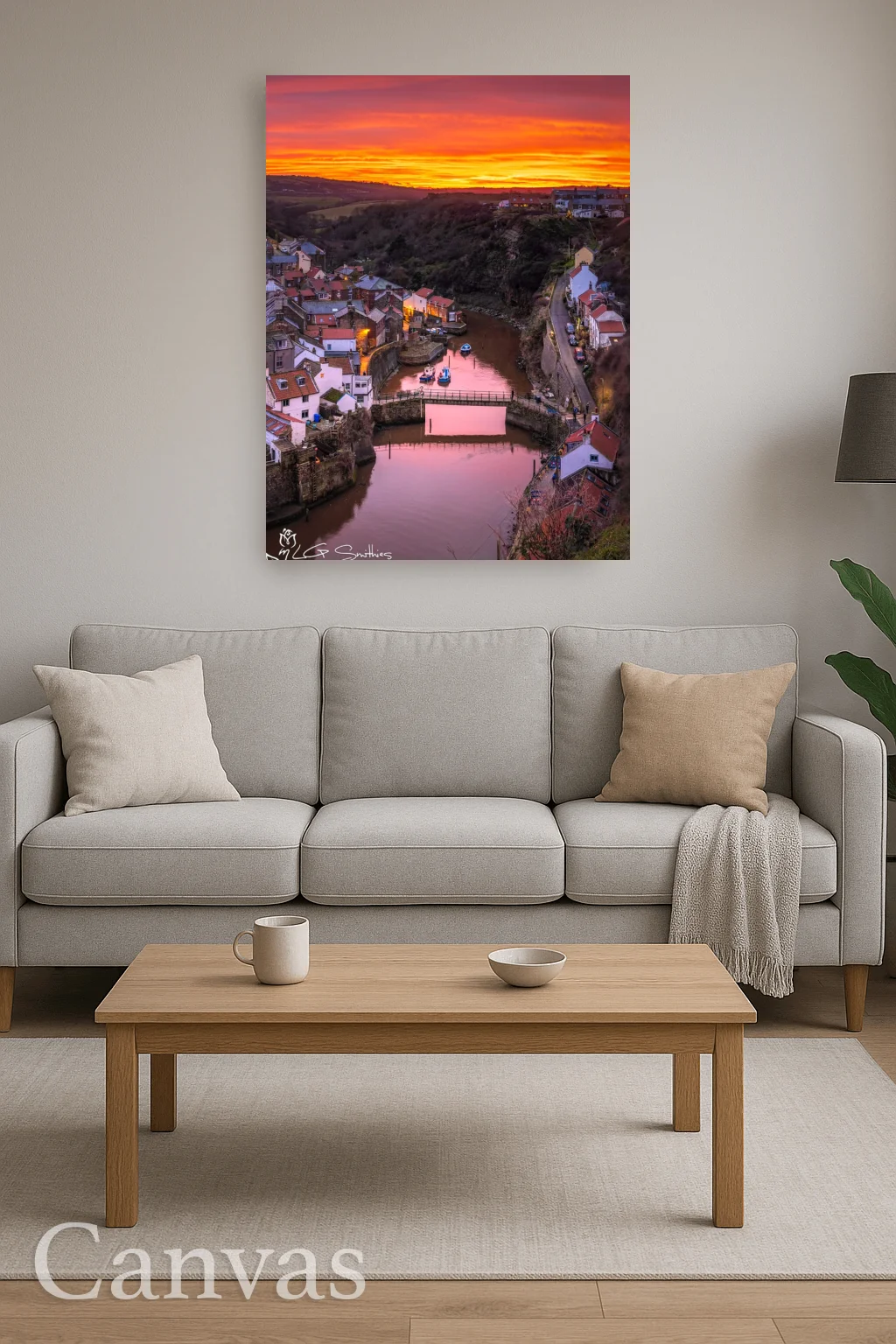 Cowbar And Staithes At Sunset 8 Cowbar And Staithes At Sunset - Wall-art-for-living-room-portrait