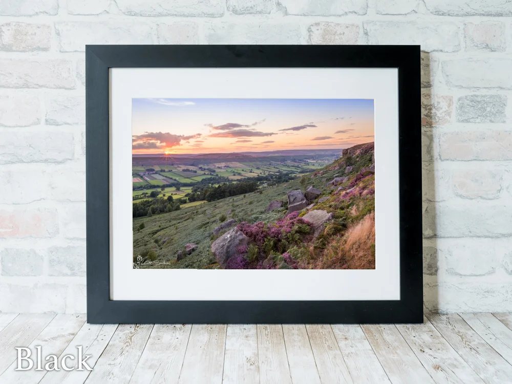 Danby Dale From Above Botton Village 6 Danby Dale From Above Botton Village - Black-Landscape-Frame