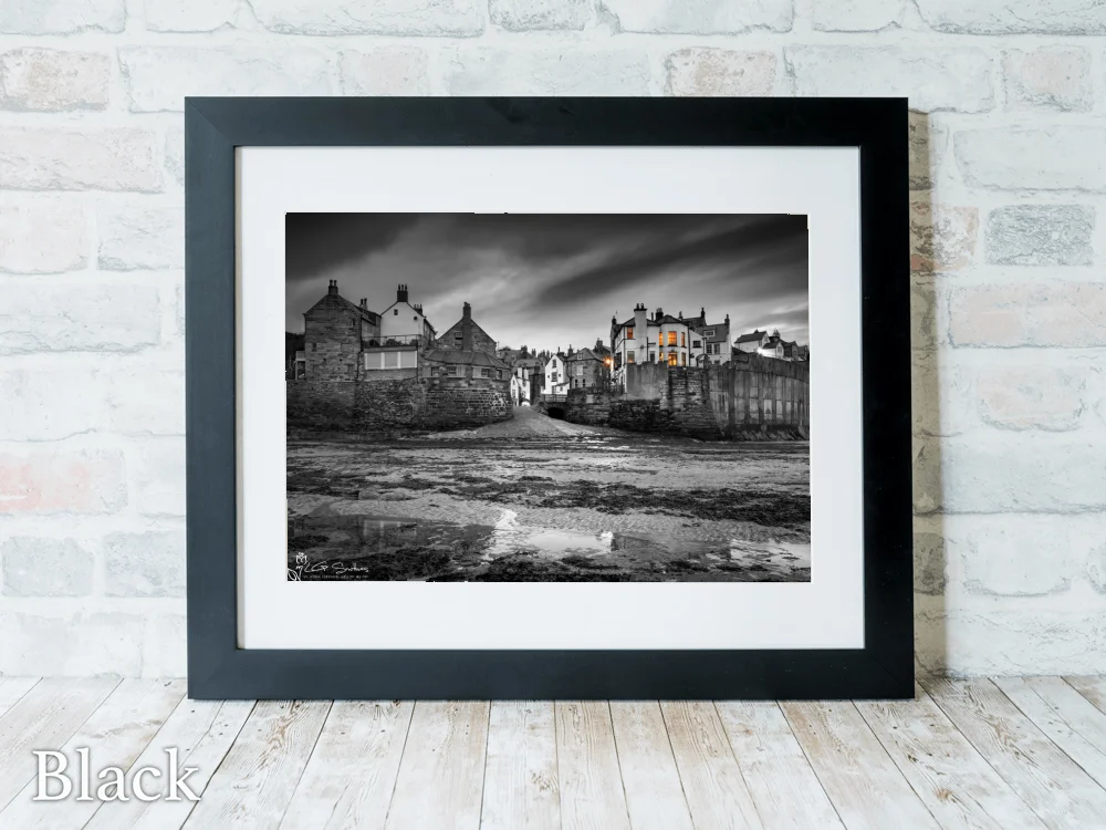 Dawn At Robin Hood's Bay Colour Splash 6 Dawn At Robin Hood's Bay Colour Splash - Black-Landscape-Frame