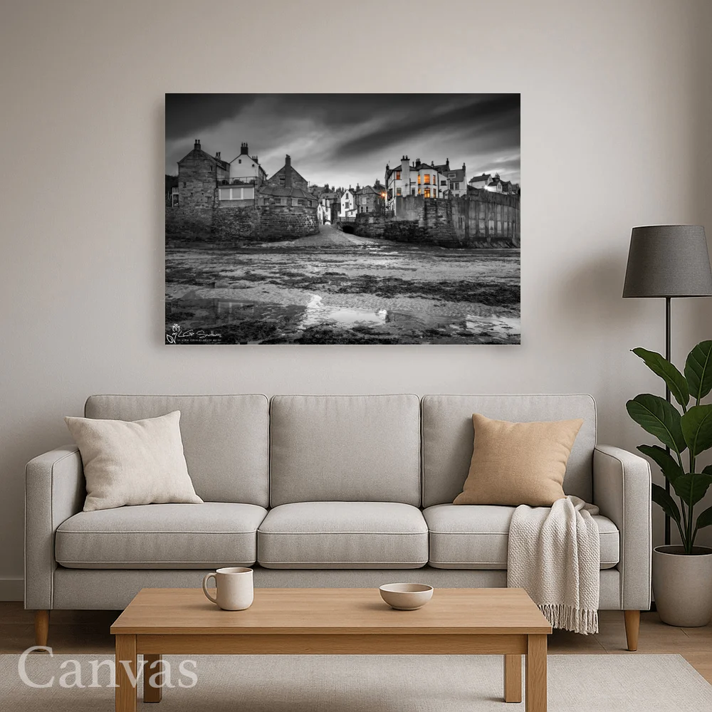 Dawn At Robin Hood's Bay Colour Splash 8 Dawn At Robin Hood's Bay Colour Splash - Wall-art-for-living-room-landscape