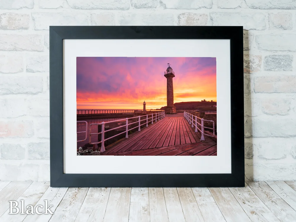Dawn From the Edge of Whitby 6 Dawn From the Edge of Whitby - Black-Landscape-Frame
