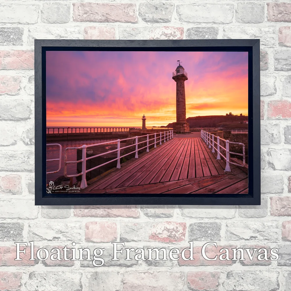 Dawn From the Edge of Whitby 3 Dawn From the Edge of Whitby - Landscape-Float-Frame-Canvas