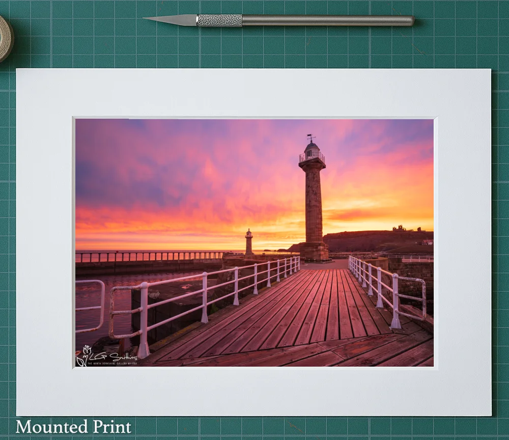 Dawn From the Edge of Whitby 2 Dawn From the Edge of Whitby - Landscape-Mounted-Print