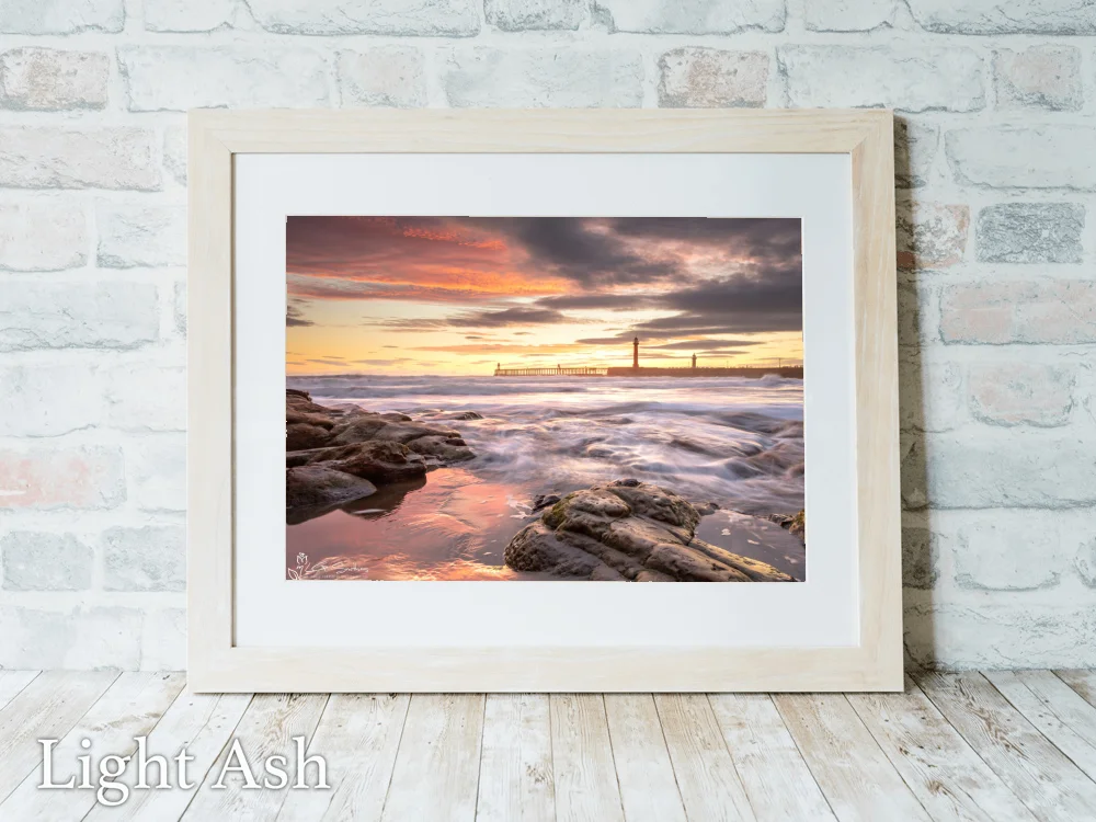 Dawn on Whitby Beach 5 Dawn on Whitby Beach - Light-Ash-Landscape-Frame