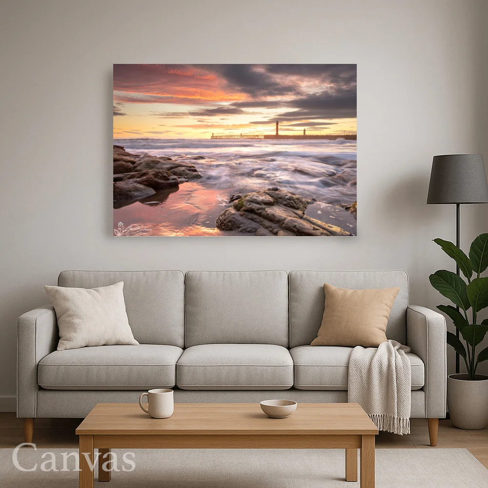 Dawn on Whitby Beach 8 Dawn on Whitby Beach - Wall-art-for-living-room-landscape
