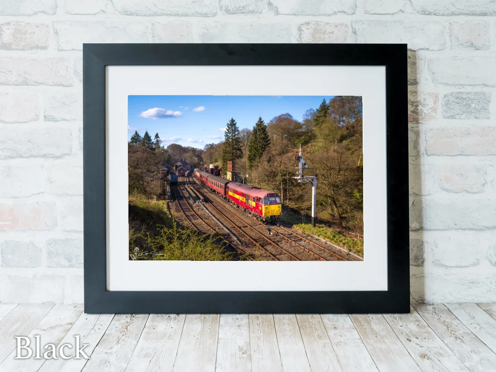 Diesel at Goathland 6 Diesel at Goathland - Black-Landscape-Frame