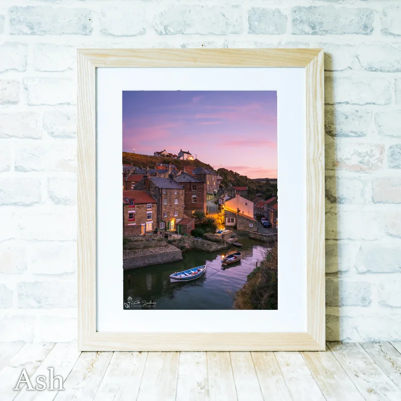 Dusk Glow Over Roxby Beck At Staithes 4 Dusk Glow Over Roxby Beck At Staithes - Ash-Portrait-Frame
