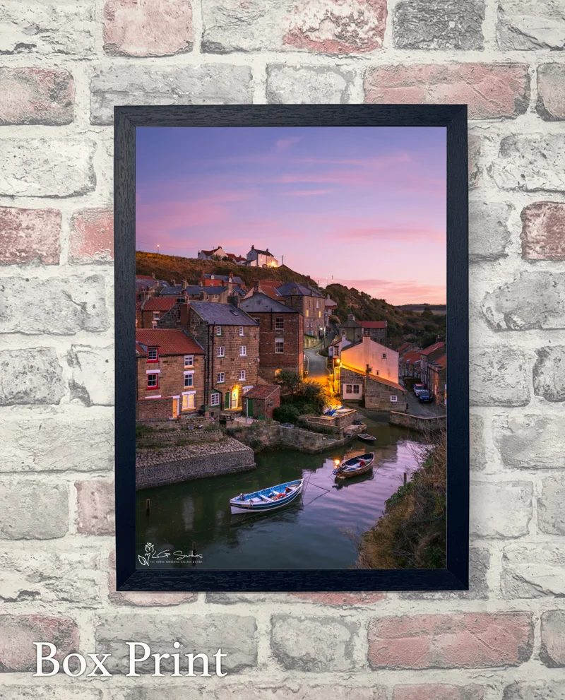 Dusk Glow Over Roxby Beck At Staithes 6 Dusk Glow Over Roxby Beck At Staithes - Box-Print-Portrait