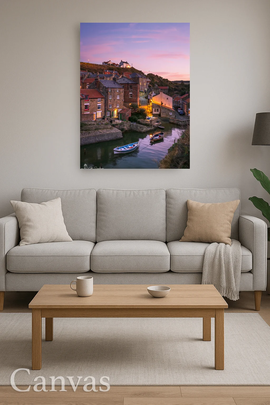 Dusk Glow Over Roxby Beck At Staithes 8 Dusk Glow Over Roxby Beck At Staithes - Wall-art-for-living-room-portrait