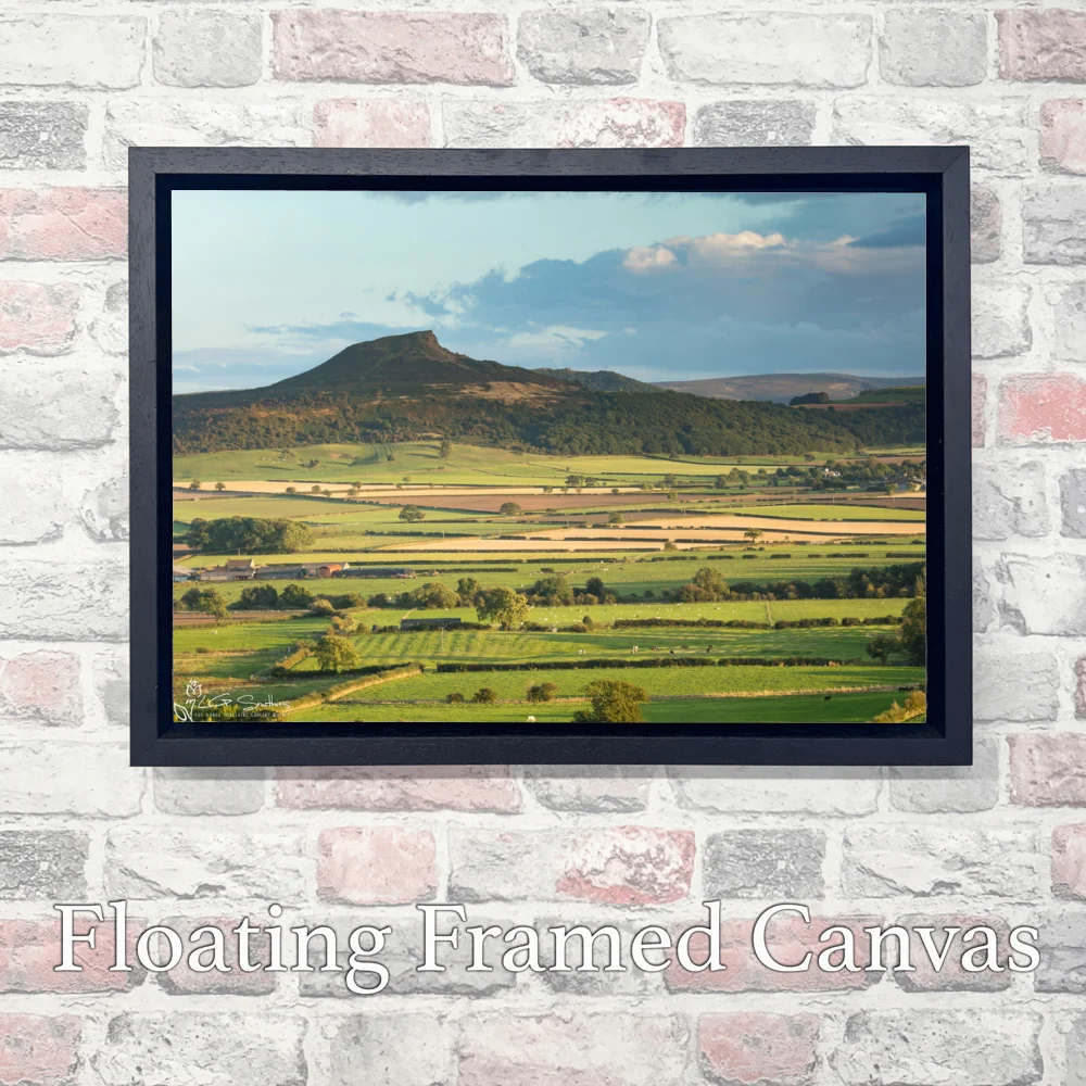 Early Autumn In The Fields Below Roseberry Topping 3 Early Autumn In The Fields Below Roseberry Topping - Landscape-Float-Frame-Canvas