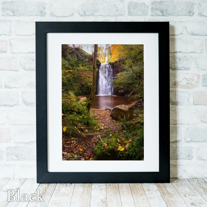 Falling Foss Autumn 3 Falling Foss Autumn - Black-Portrait-Frame