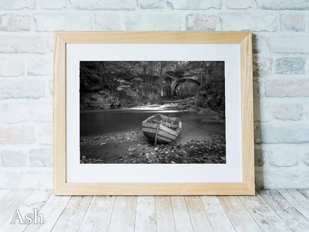 Falling Foss Boat Black And White 7 Falling Foss Boat Black And White - Ash-Landscape-Frame