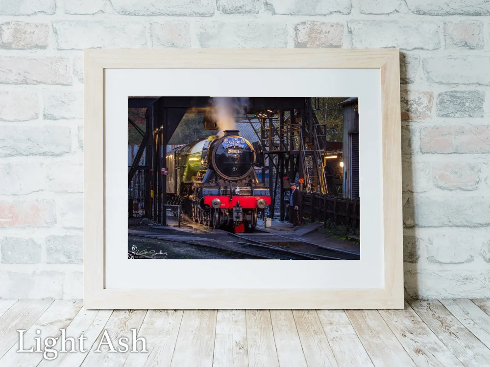 Flying Scotsman At The Inspection Pit Grosmont M.P.D 5 Flying Scotsman At The Inspection Pit Grosmont M.P.D - Light-Ash-Landscape-Frame