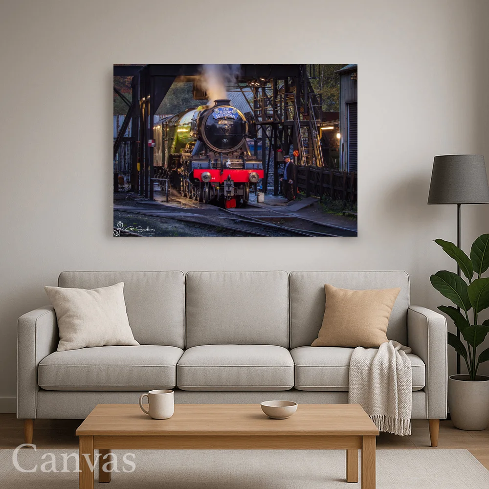 Flying Scotsman At The Inspection Pit Grosmont M.P.D 8 Flying Scotsman At The Inspection Pit Grosmont M.P.D - Wall-art-for-living-room-landscape