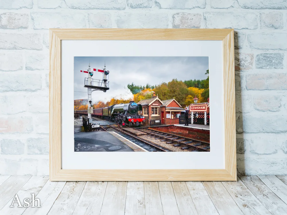 Flying Scotsman Comes Into Levisham Station 7 Flying Scotsman Comes Into Levisham Station - Ash-Landscape-Frame