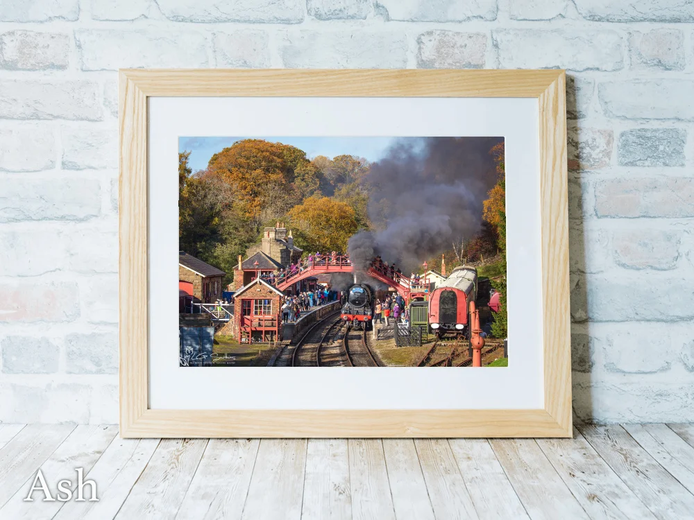 Flying Scotsman Exchanging The Token At Goathland Station 7 Flying Scotsman Exchanging The Token At Goathland Station - Ash-Landscape-Frame