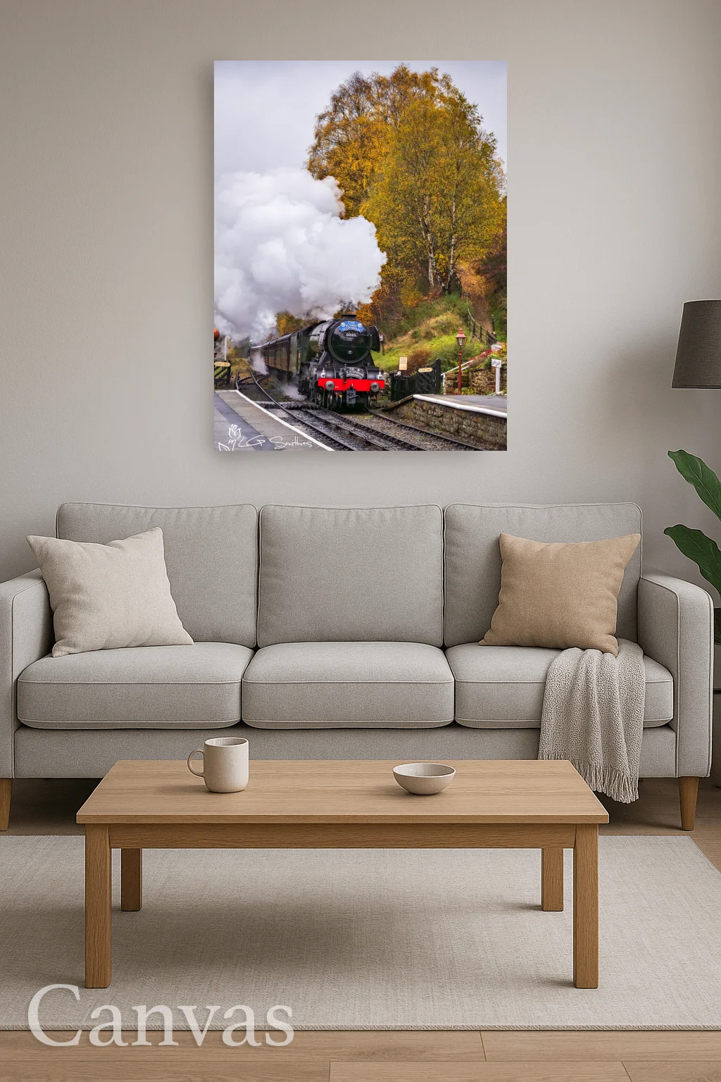 Flying Scotsman Loco Comes Into Goathland Station 8 Flying Scotsman Loco Comes Into Goathland Station - Wall-art-for-living-room-portrait
