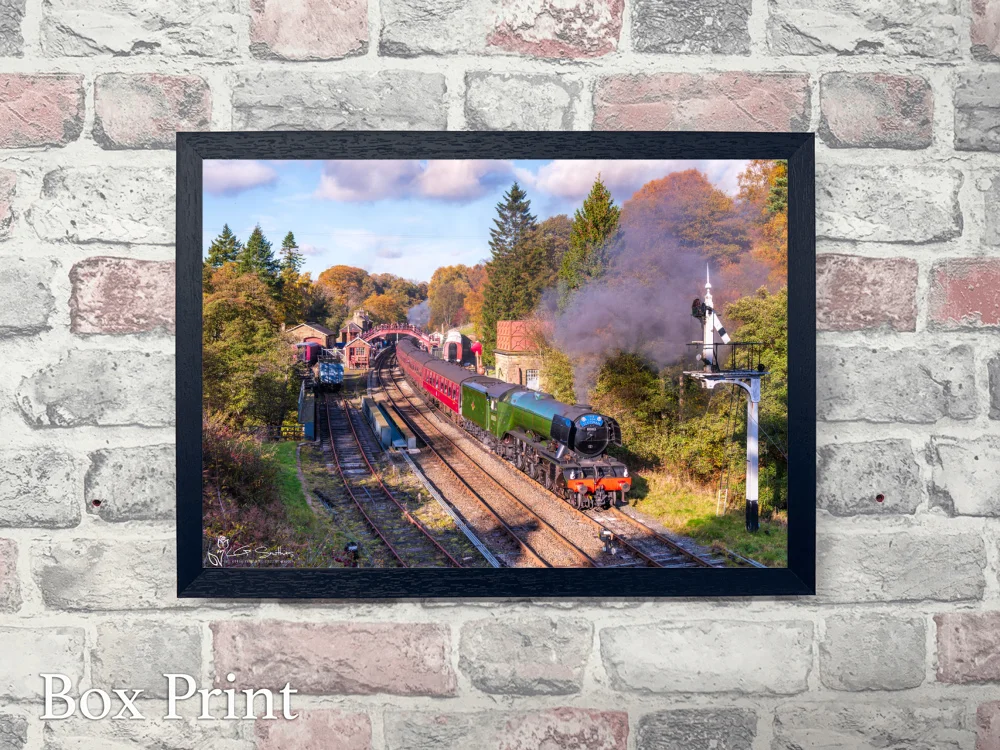Flying Scotsman Locomotive At Goathland Station 4 Flying Scotsman Locomotive At Goathland Station - Landscape-Box-Print
